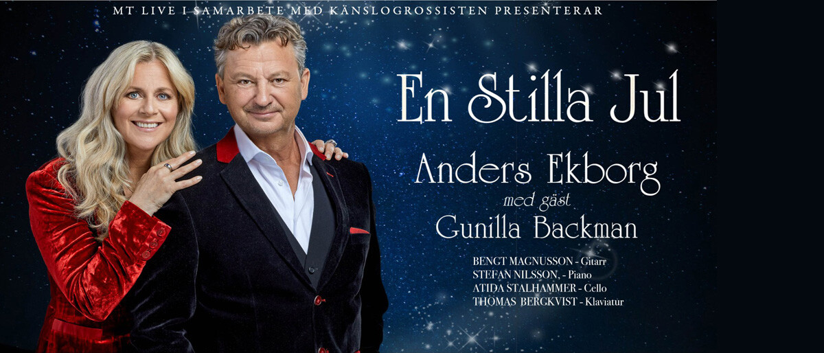 Gunilla Backman och Anders Ekborg. Promobild för En Stilla Jul 2022.