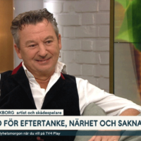 Anders Ekborg intervjuas i Nyhetsmorgons studio. Skärmklipp från TV4.